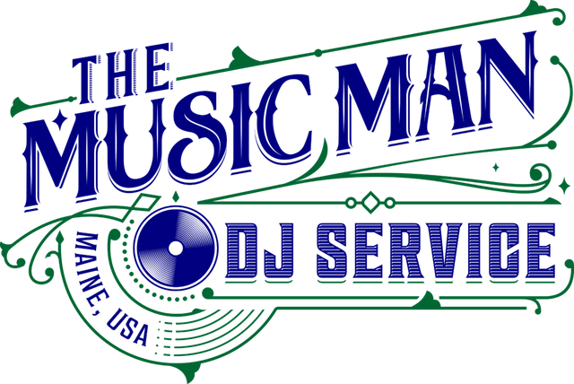 The Music Man DJ Service logo for wedding DJs in Maine.