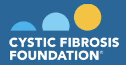 CFF Logo Cystic Fibrosis Foundation logo with three circles in varying shades of blue and yellow above the organization's name on a blue background.
